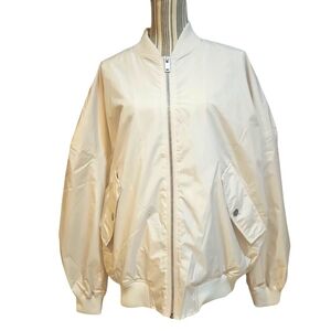 UGG JANIYA Women's Cream Bomber Jacket Water Resistant S/M